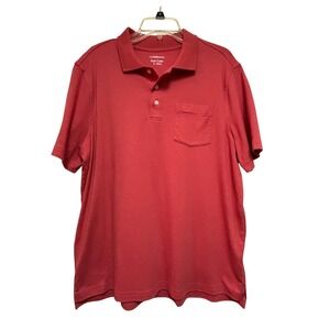 Croft & Barrow Easy Care Polo Shirt with‎ Pocket Casual Burnt Orange Large EUC